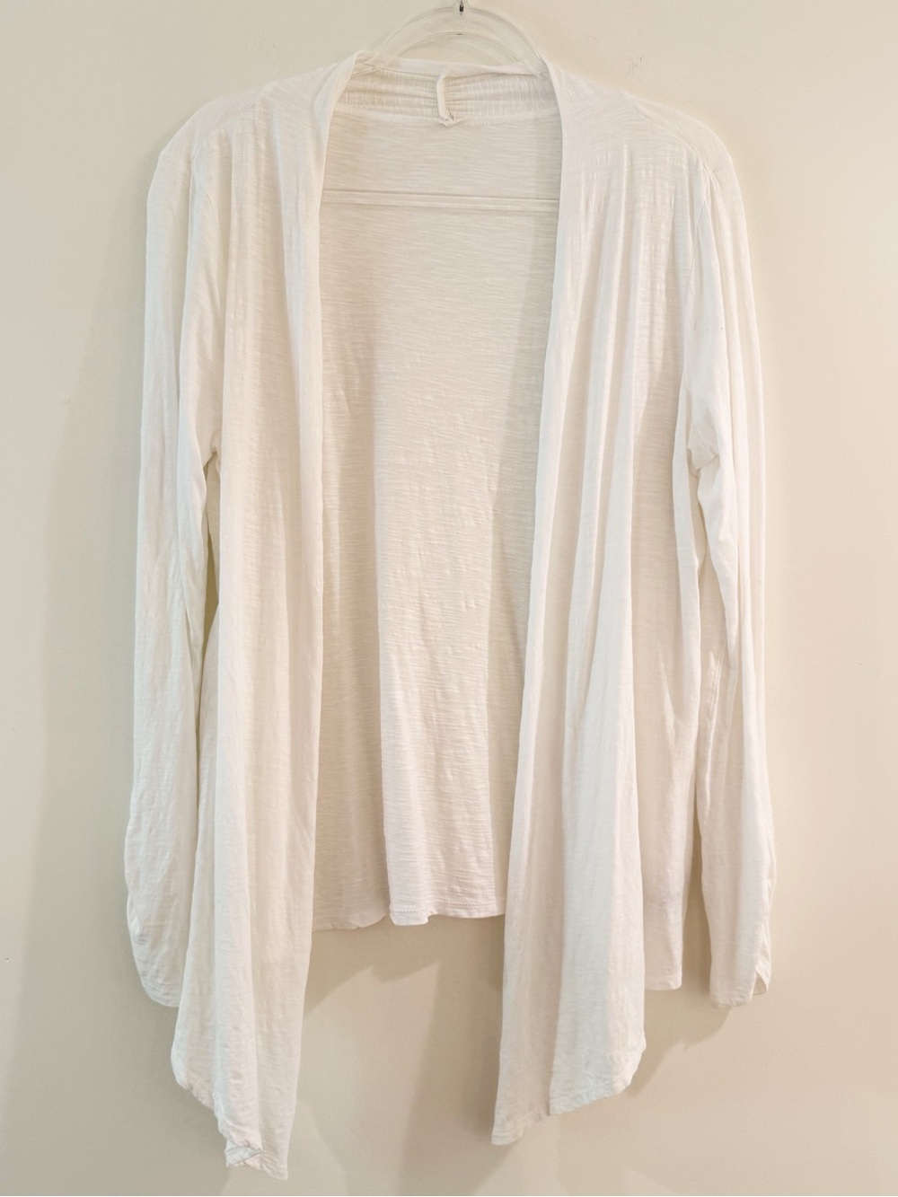 White Draped Open Front Cardigan - Picture 6 of 6